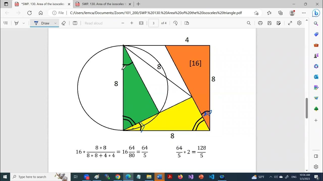 Como se calcula la altura de un triangulo isosceles