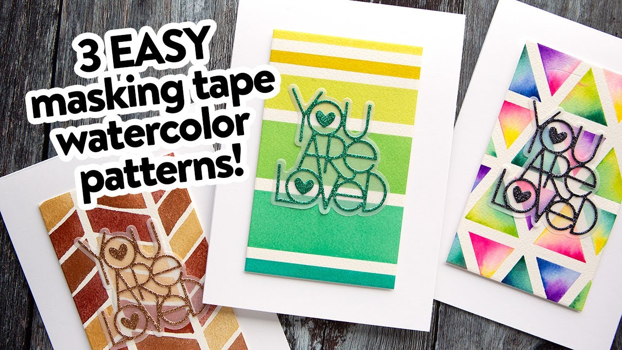 SO EASY! 3 Masking Tape Patterns for Watercolor! 