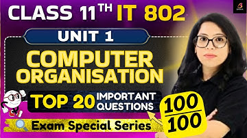 📘 Score 100% in Class 11 IT 802 | Unit 1 Computer Organisation:Most IMP Questions💯 | Barkha Mam✨