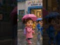 Rainy Day School Adventure for Toddlers 🌧️☔ | Cute 3D Nursery Animation | #happykidstv