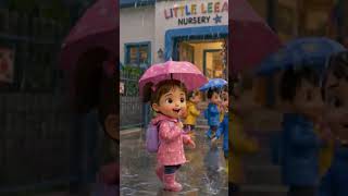 Rainy Day School Adventure for Toddlers 🌧️☔ | Cute 3D Nursery Animation | #happykidstv