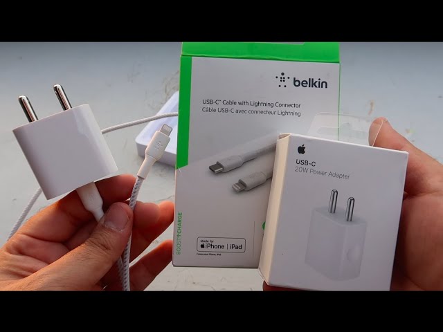 iphone 13 Fast Charger |Unboxing Apple New 20W USB-C Power Adapter & Belkin USB-C to Lightning cable