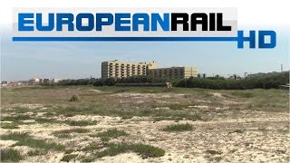 Comboios de Portugal 3400 EMU passes Hotel Solverde, Brito