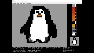 Pixeling/Drawing - a penguin 3 - in Blitz Basic Sprite Editor