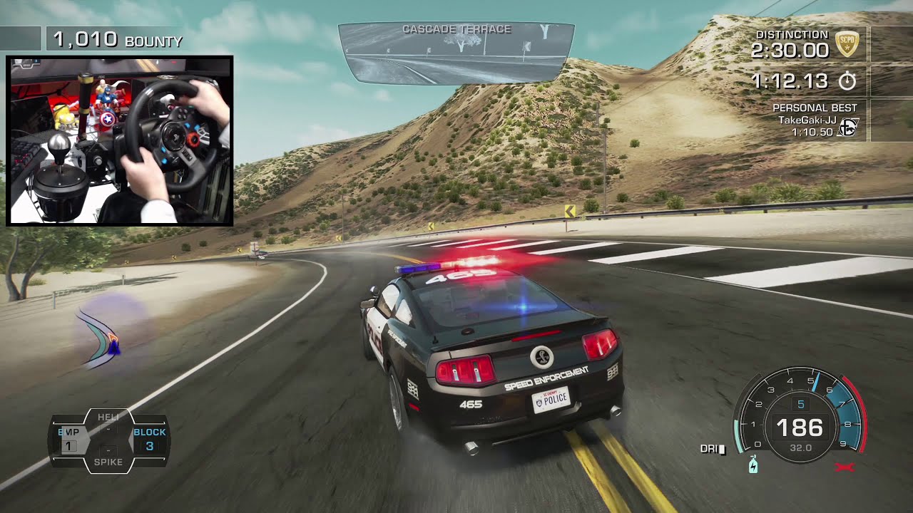 NFS Hot Pursuit Remastered Ford Mustang Shelby Cop / Logitech - YouTube