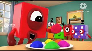 Numberblocks ai sora One eat PlayDoh