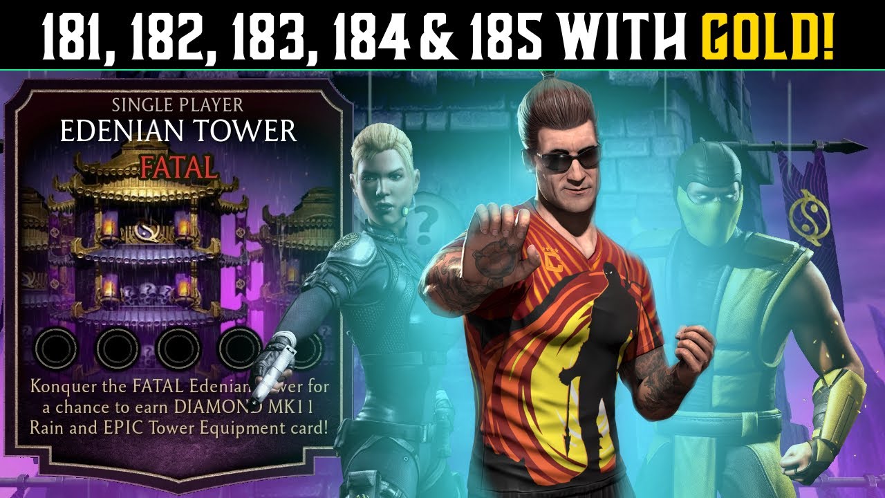 Match 181, 182, 183, 184 and 185 Edenian Fatal Tower Only with Golds. MK Mobile.