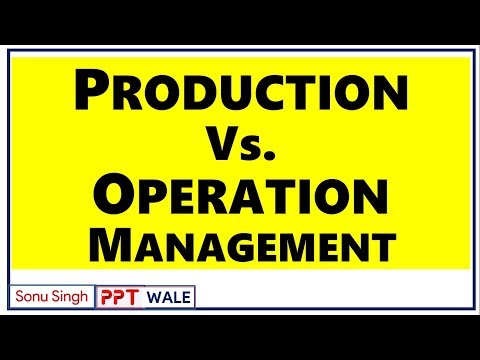 उत्पादन बनाम संचालन प्रबंधन | अंतर | बीबीए/एमबीए/बीकॉम | पीपीटी
