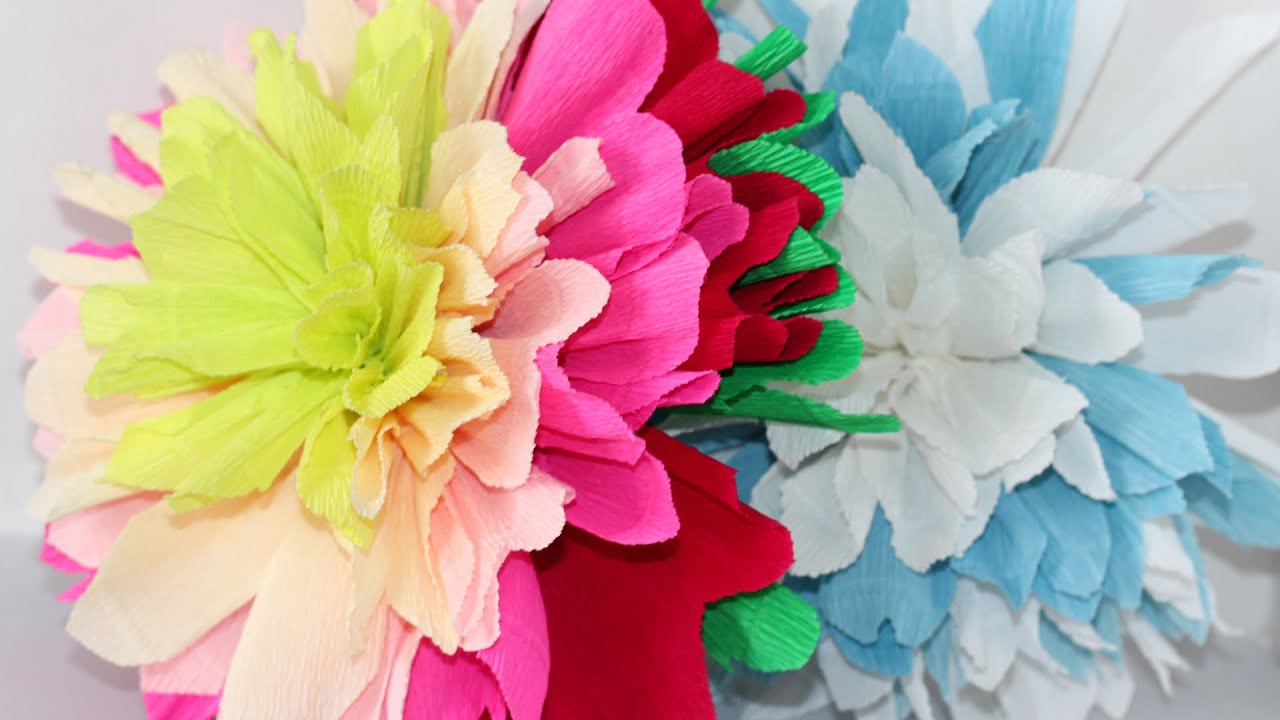 Как делать цветы из гофрированной бумаги