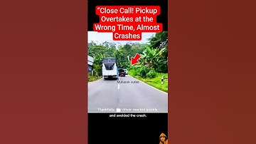 Close Call! Pickup Overtakes at the Wrong Time, Almost Crashes #shorts