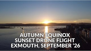EXMOUTH BEACH AT SUNSET BY DRONE - AUTUMN EQUINOX, SEPTEMBER 2026