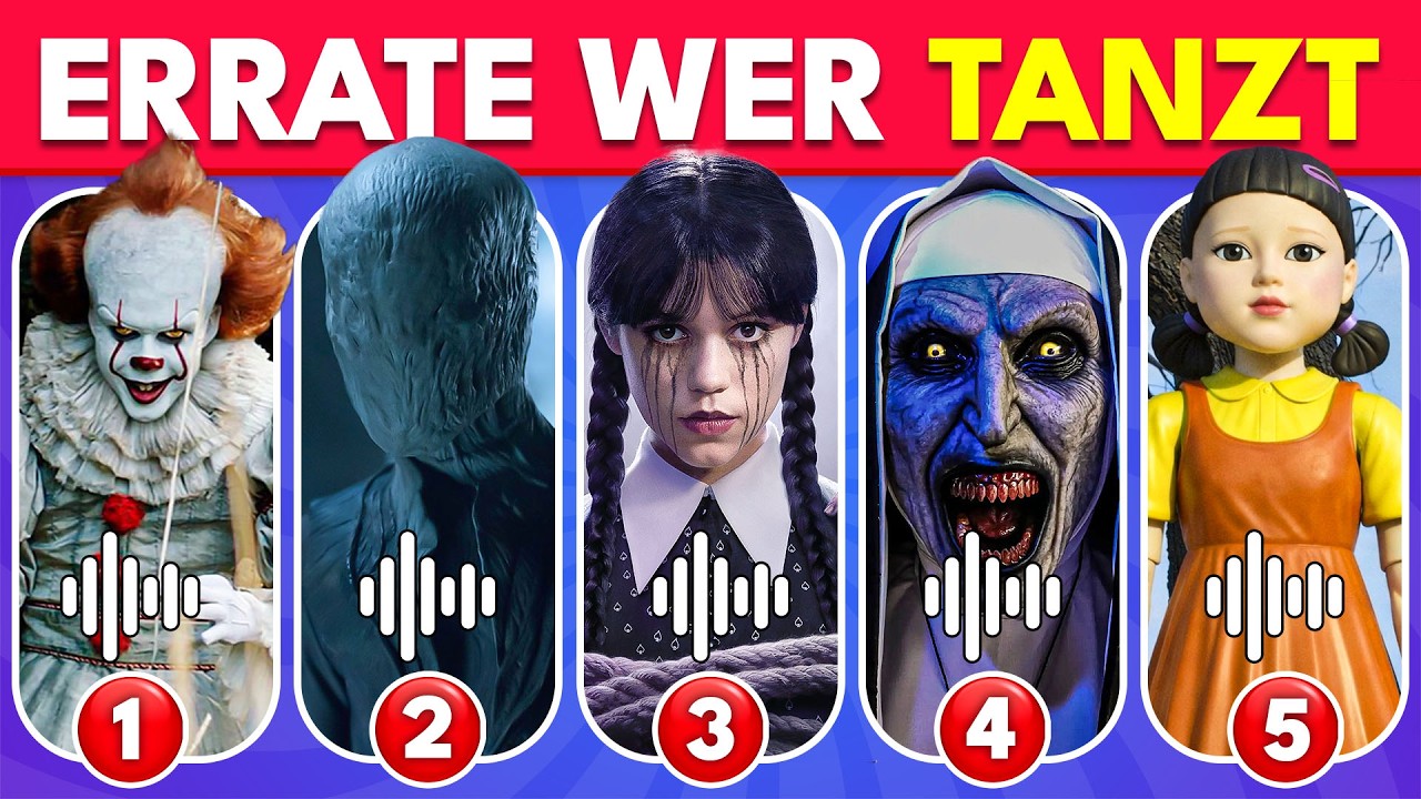 Rate den tanzenden Horrorfilm-Charakter 😱🔪 Young Hee, Ghost Face, Chucky, M3GAN, Vecna und mehr!