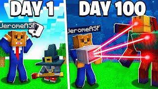 I Survived 100 Days Crafting OP Weapons In Minecraft @JeromeASF