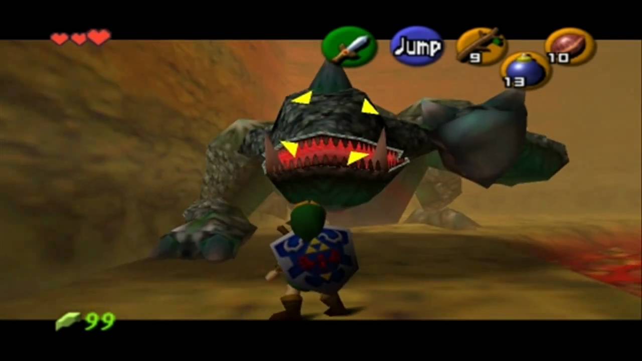 Legend of Zelda Ocarina of Time BossKing Dodongo No Damage YouTube