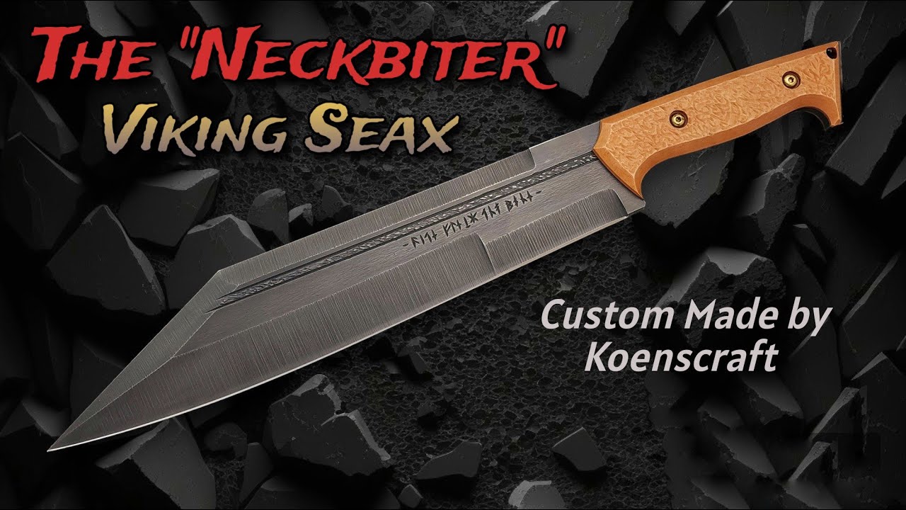 Koenscraft Custom Neckbiter Seax Fixed Blade! A 