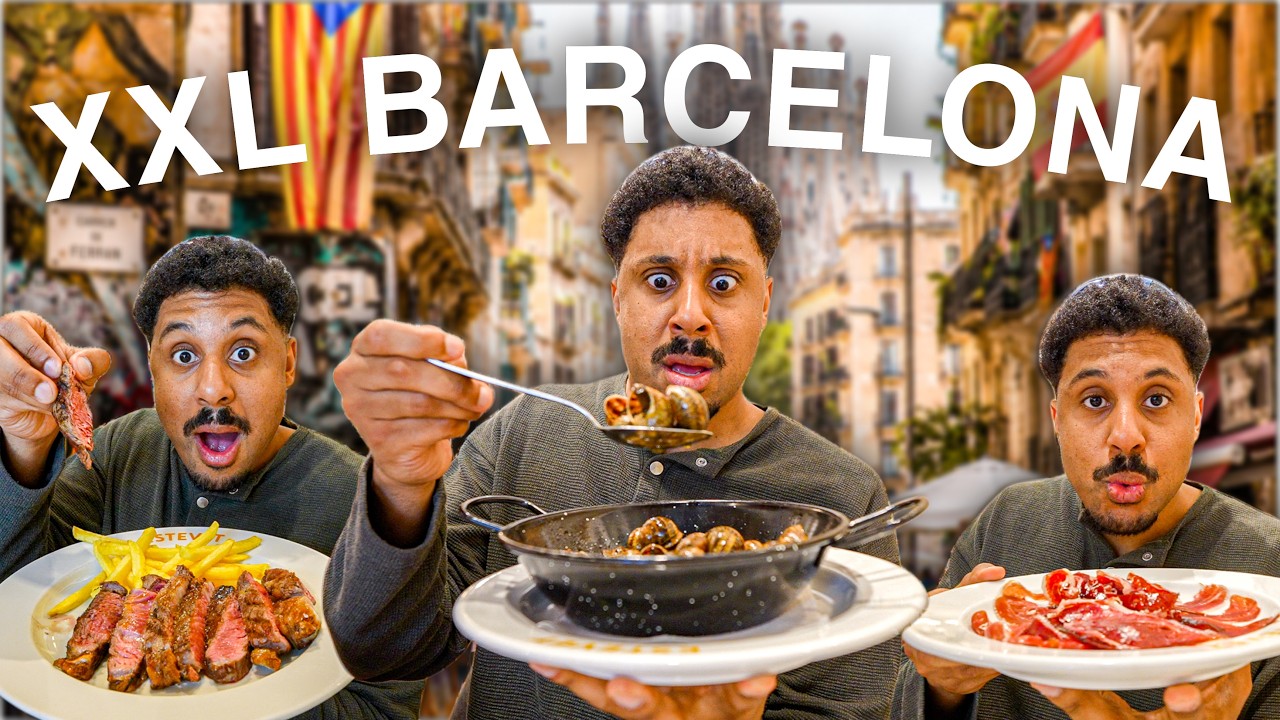 XXL BARCELONA FOOD TOUR - 17 Restaurants in wildesten Stadt Spaniens!🇪🇸