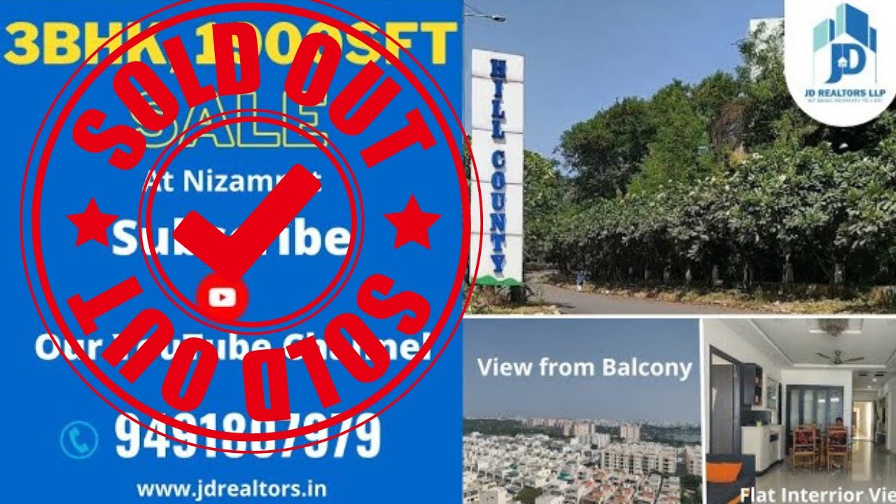 1900 SFT 3BHK for sale in Hyderabad HILL COUNTY at Nizampet Price 1