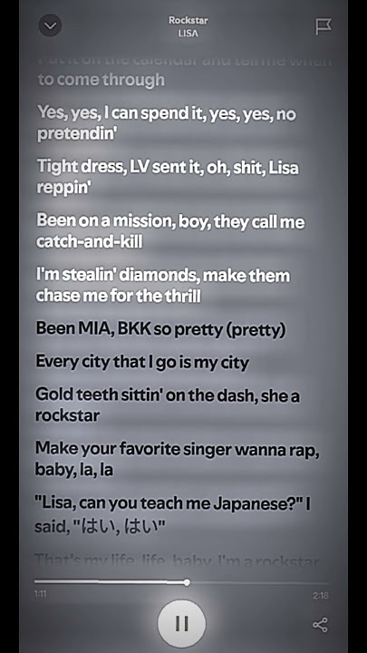 ' ROCKSTAR ' By Lisa - Sped Up lyrics #spotify