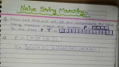 Naive string matching algorithm in Design and analysis of Algorithm Example-2