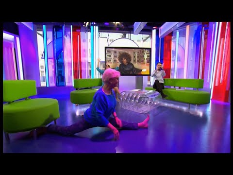 Angela Rippon does the splits live on air (fun stuff) (UK) - BBC News - 4th May 2021