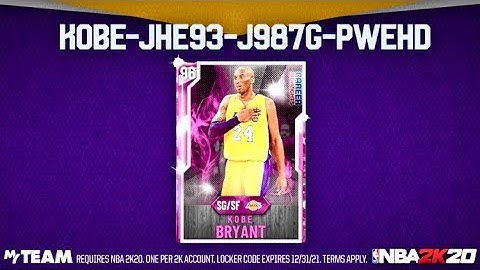 NBA 2K20 Myteam NEW LOCKER CODE!!! Kobe Bryant 4-13-2020