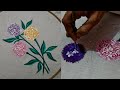 fabric painting on clothes| Hydrangea flower painting for beginners|