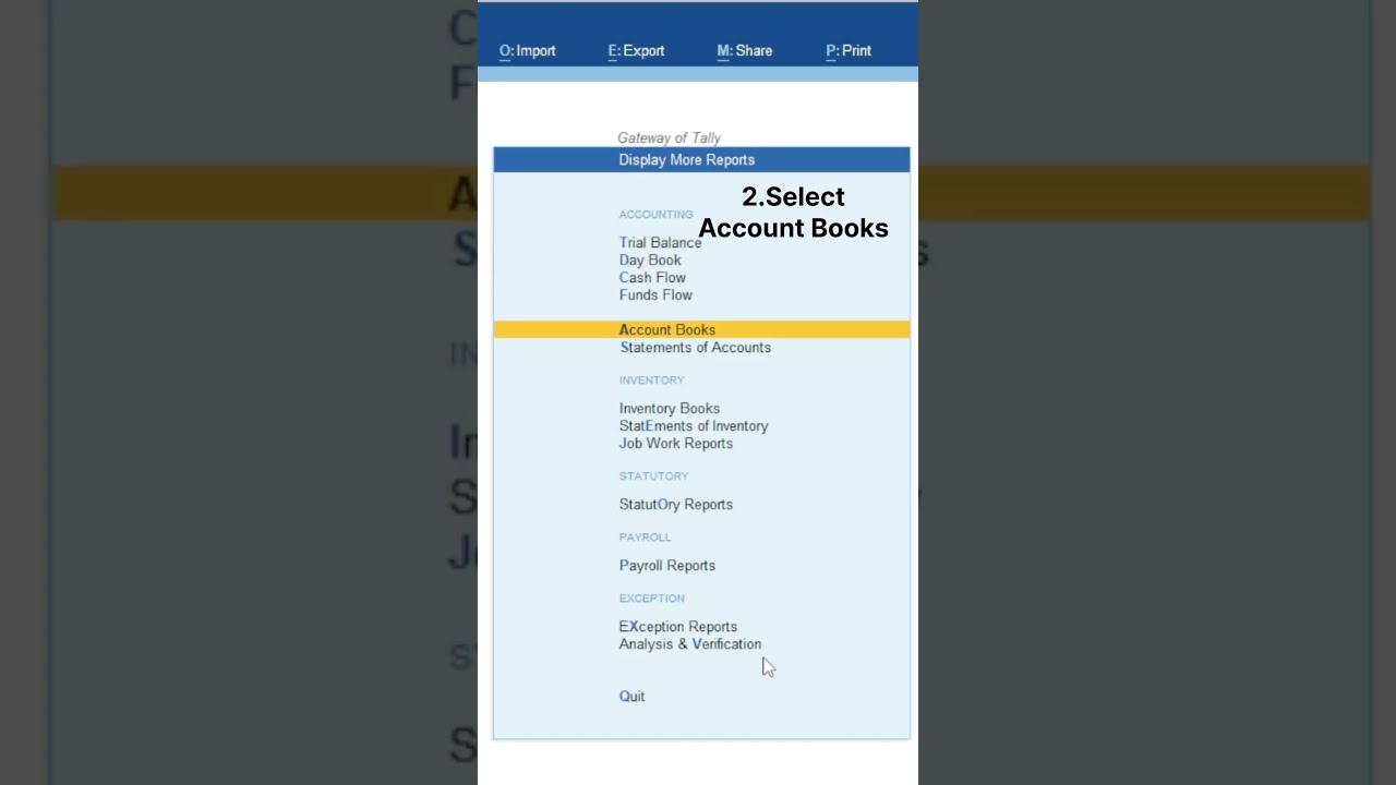  Check All Registers Easily Tally Shortcut