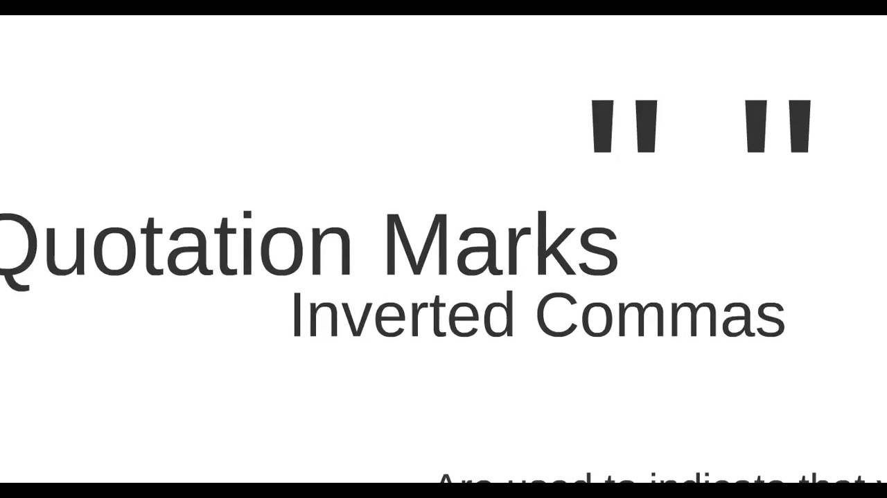 Quotation Marks - YouTube