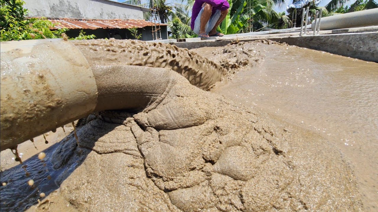 Quá trình bơm cát vàng to san lấp nền nhà đường ống dài/Long pipe large grain sand pump