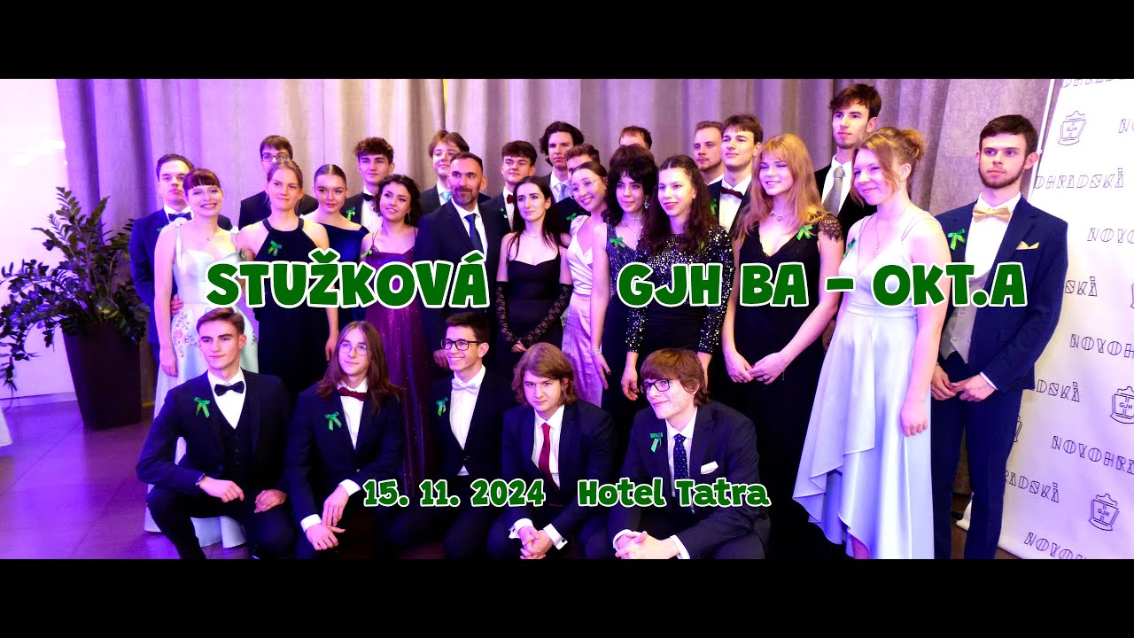 klip 4K Stužková GJH Oktáva A - 15.11.2024 Hotel Tatra Bratislava - kameraman na stužkovú