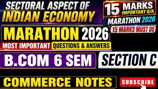 Sectoral Aspect of Indian Economy | Section C | 15 Marks Important Question Answer | B.Com 6th Sem
