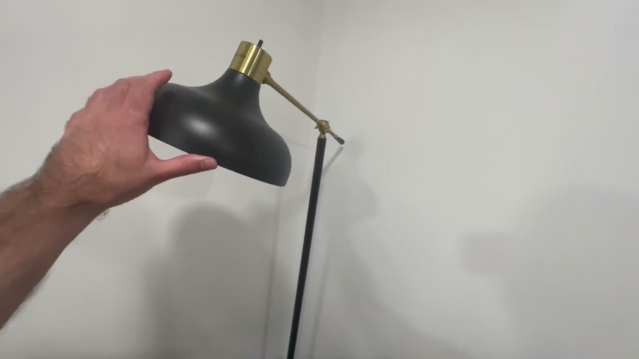 Industrial Floor Lamp for Living Room, Black Modern Arc Standing Lamp, Adjustable Head Reading Stand