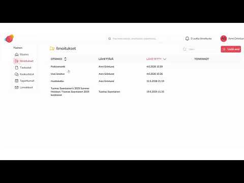 Ilmoituksen muokkaus