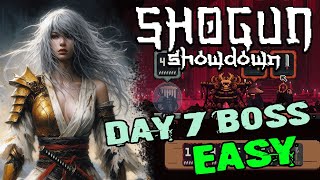 Shogun Showdown how to defeat day 7 boss no hit taken easy