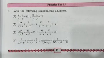 Practice set 1.4 Linear equations in two variables class 10 SSC Maharashtra board Algebra hindi