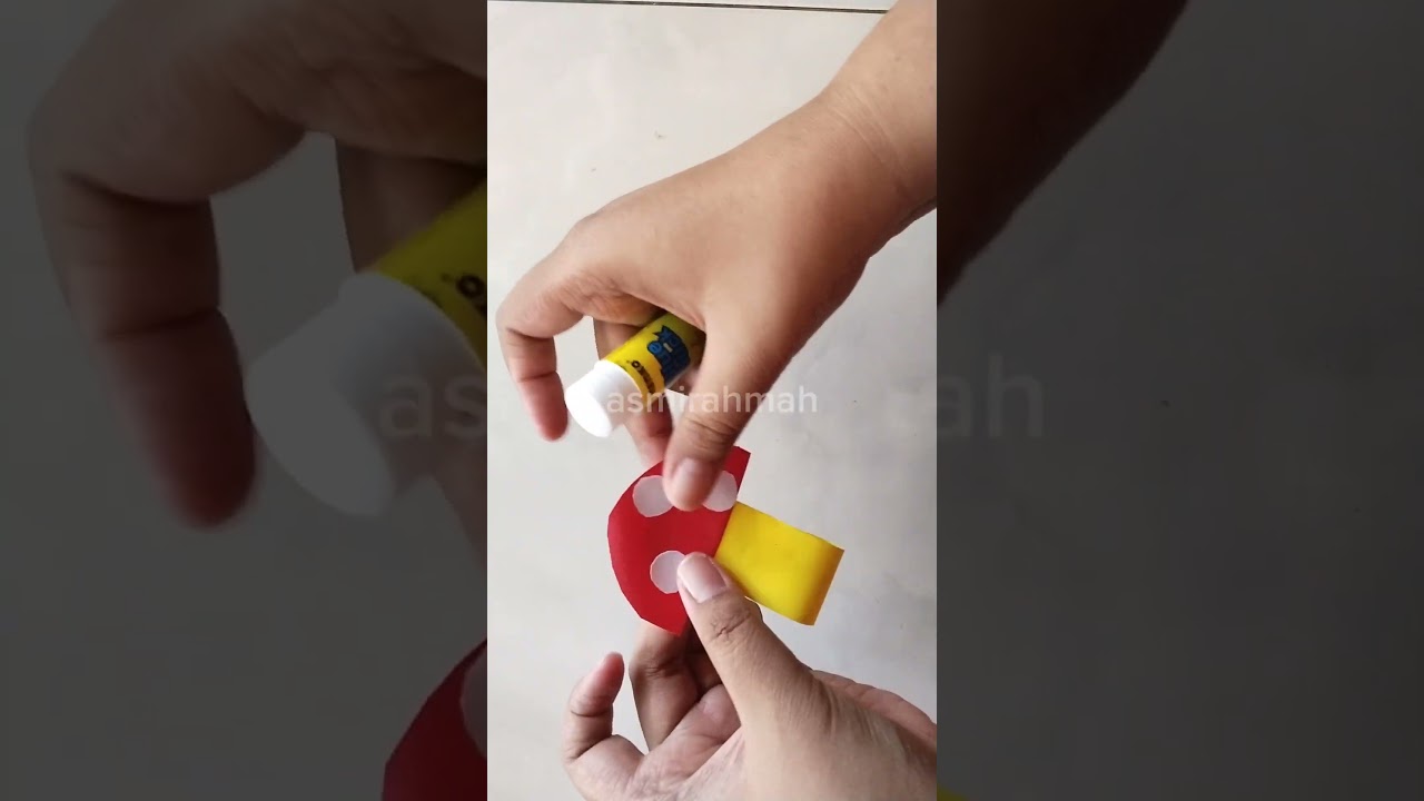 Kreasi Bentuk Jamur dari Origami Tema Tanaman PAUD