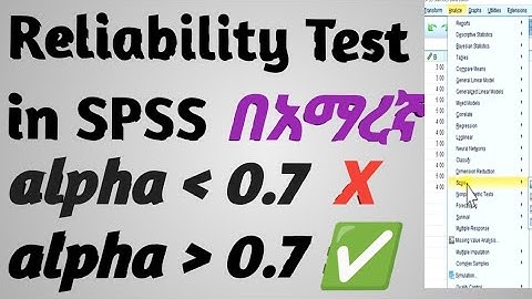 Reliability test for research SPSS(  ሪሊያቢሊቲ ቴስት) ቀለል ባለ መልኩ በአማረኛ ለምን እንደሚጠቅም እና እንዴት እንደሚሰራ