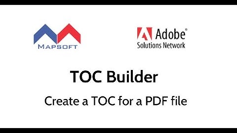 Create a Table of Contents PDF Adobe - TOC Builder Trailer