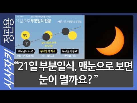 &amp;quot;21일 <strong>부분일식</strong>, 맨눈으로 보면 눈이 멀까요?&amp;quot; - CBS 서연미 아나운서| 뜬뉴스｜시사자키 정관용입니다
