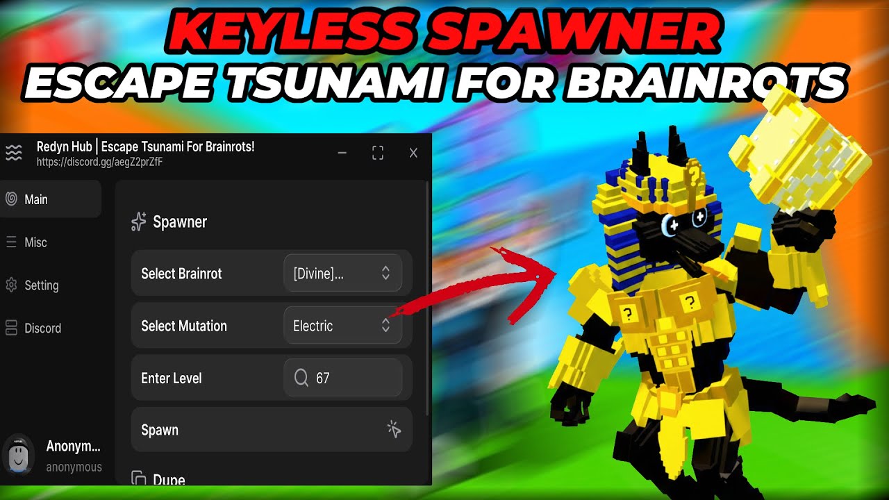 [UPDATED]Redyn Hub Escape Tsunami Spawner 🔥 Brainrots (Keyless & Working)