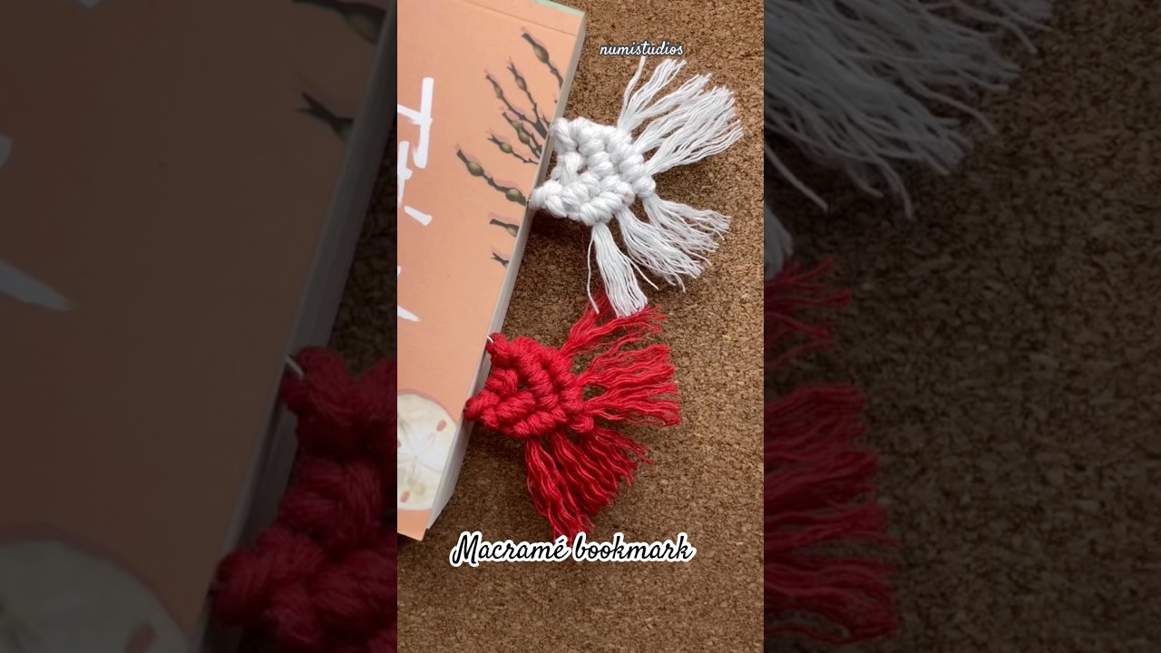 Macramé bookmark DIY #macramétutorial #diy #macrame #diymacramé #handmade #bookmark #shorts #boho