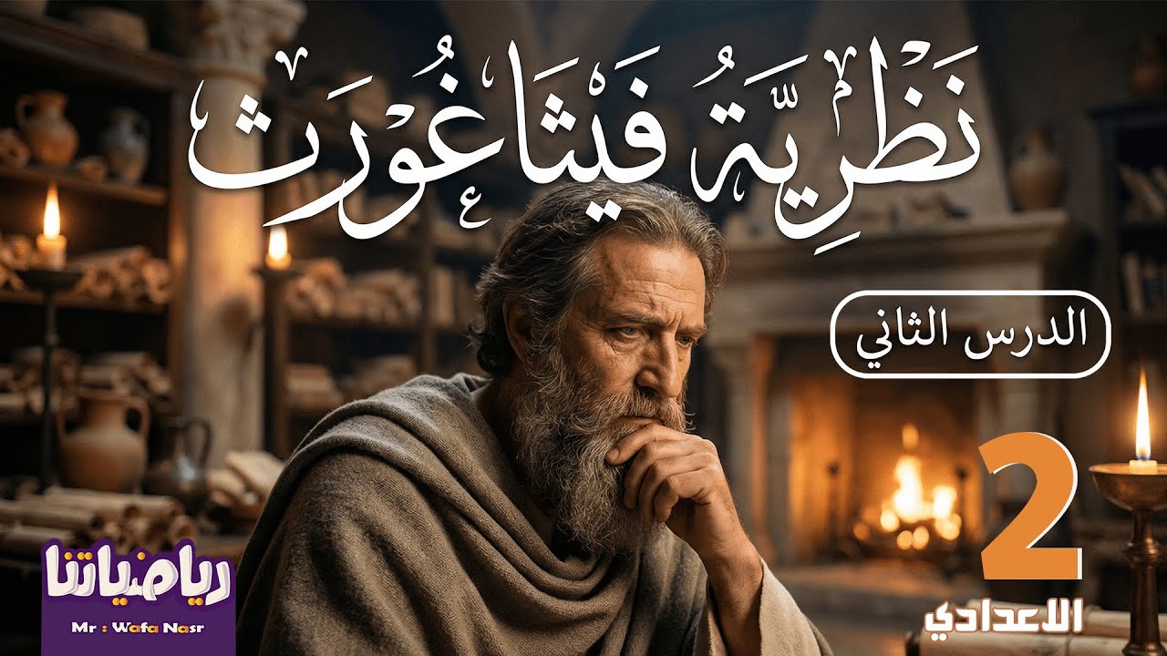 نظرية فيثاغورث وعكسها الدرس الثاني -هندسة الصف الثاني الاعدادي