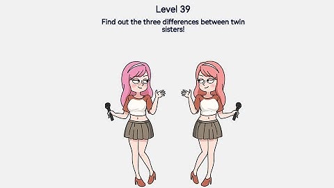 Brain Out 2 Level 39 Find out the three differences between both sisters! Walkthrough Solution