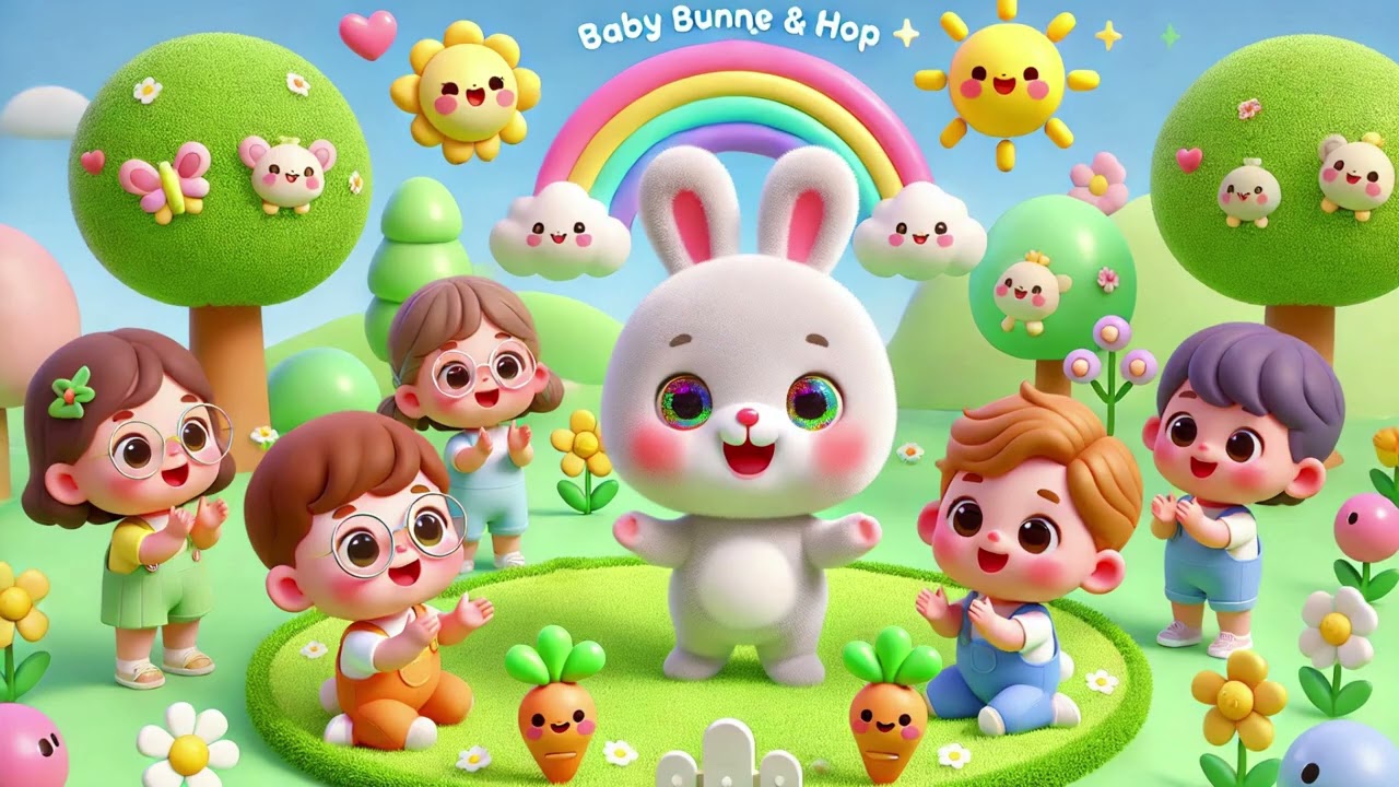 Baby Bunny Hide & Hop 🐰🌸 | Cute Bunny Hide and Seek Game 🌿 | Fun Animal Playtime for Kids 👶🎶