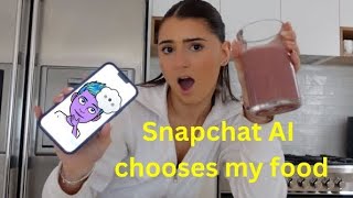 Snapchat AI controls what I eat!!!