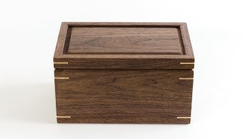 Medium Sized Keepsake Memory Box – Walnut with Maple Splines - Mad Tree Woodcrafts