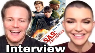RUBY ROSE has BAD LUCK with trains & SAM HEUGHAN on playing a psychopath. SAS: RED NOTICE Interview!