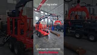 HaiqinTop 1.0ton  log trailer with lift crane #timber #forestmachine #forestlife #trailer #log