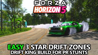 Forza Horizon 5 - Easy 3 Star Drift Zones - Drifting Tutorial for PR Stunts using Hoonigan Hoonicorn