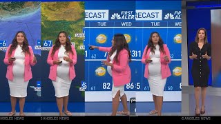 Alondra Anaya with the First Alert Forecast (& Annabelle Sedano) for NBC4 LA (September 25, 2025)